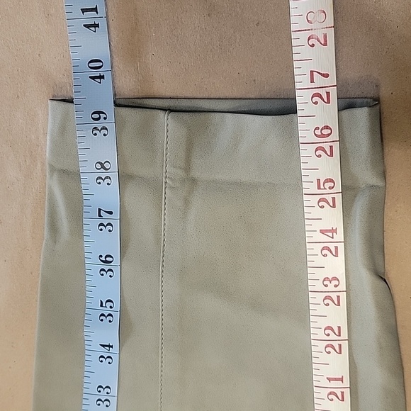 Zara Faux Leather Pants, Size M, Light Light Sage Green, Grayish Hue. EUC - Picture 10 of 14